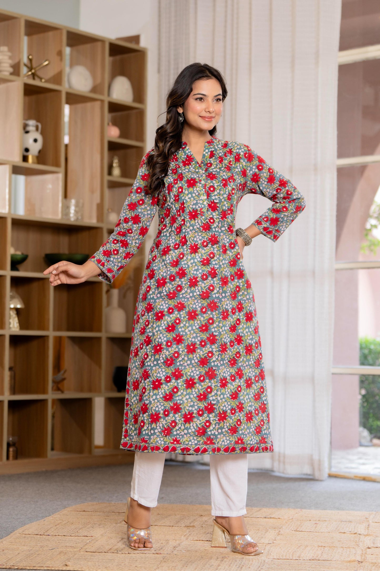 Elegance Charm Cotton Block Print Top