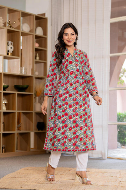 Elegance Charm Cotton Block Print Top