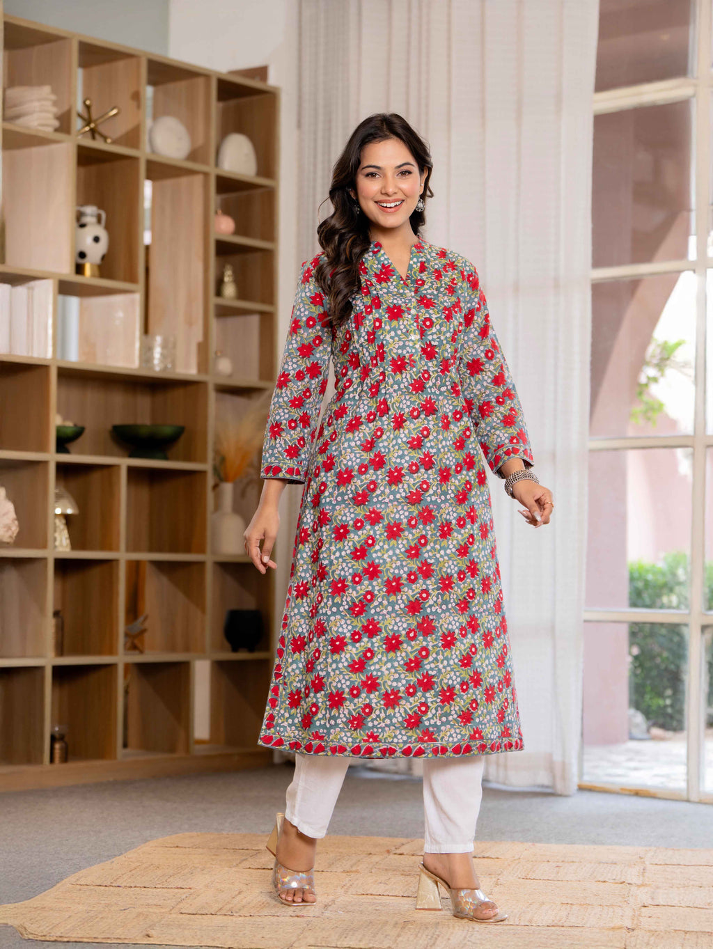 Elegance Charm Cotton Block Print Top