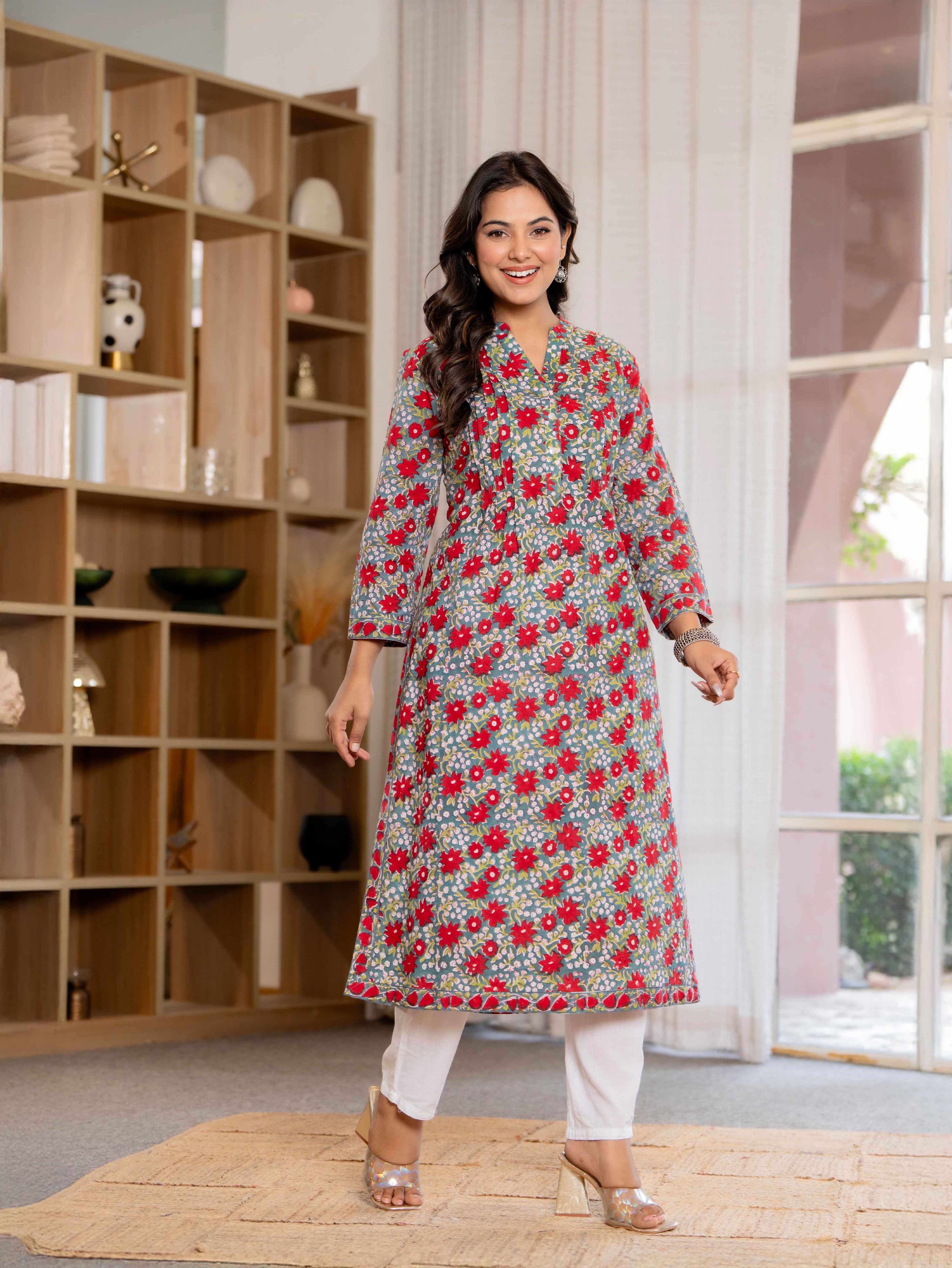 Elegance Charm Cotton Block Print Top