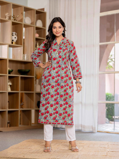 Elegance Charm Cotton Block Print Top