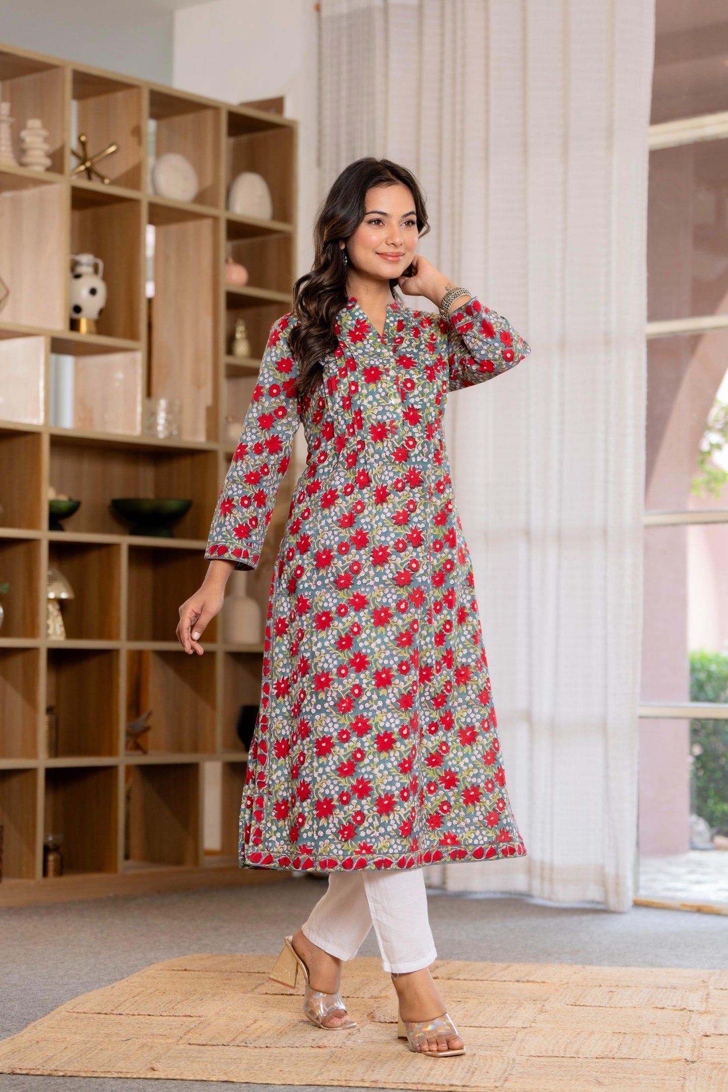 Elegance Charm Cotton Block Print Top