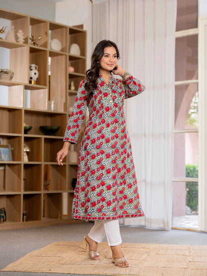 Elegance Charm Cotton Block Print Top