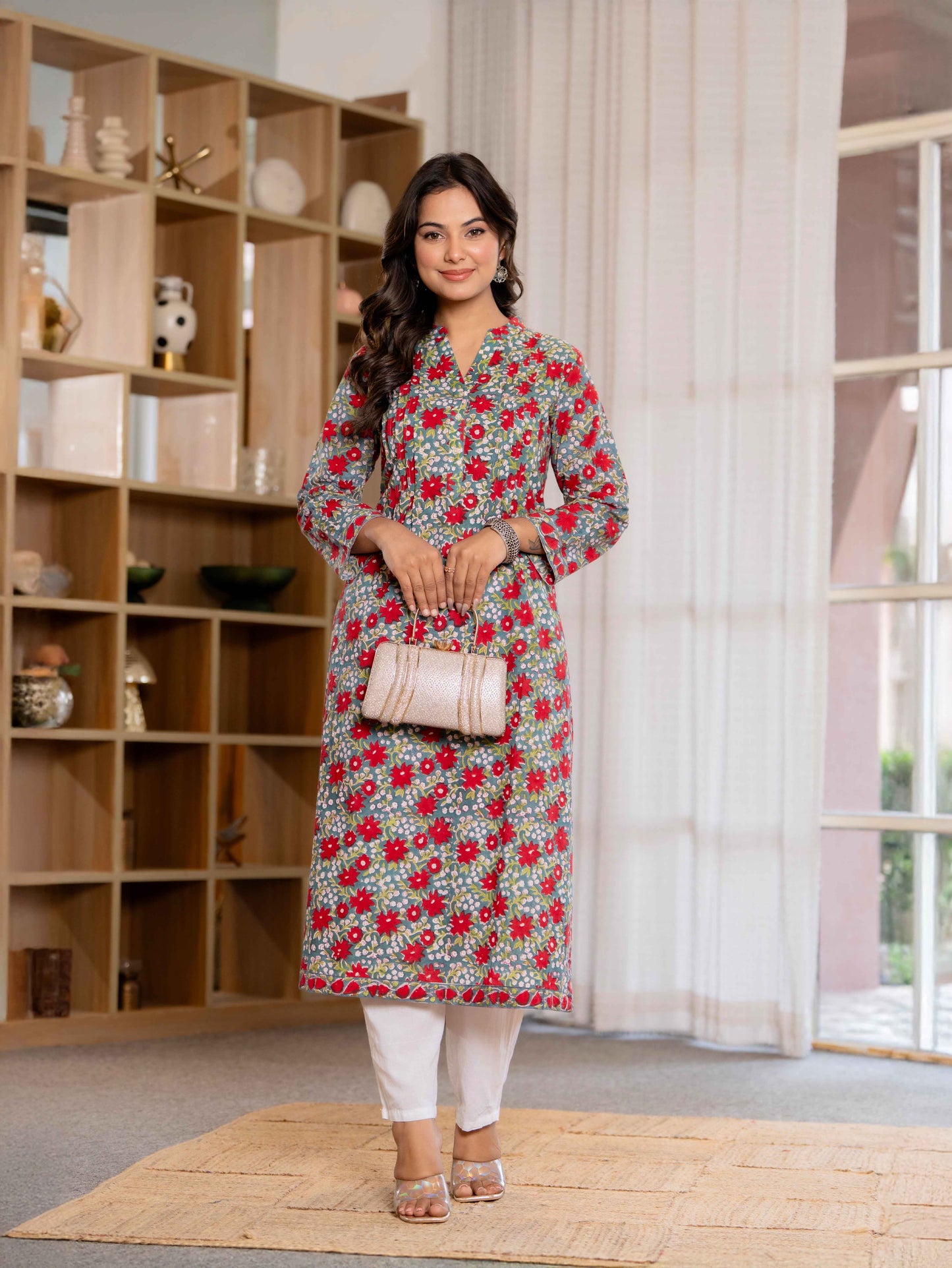 Elegance Charm Cotton Block Print Top