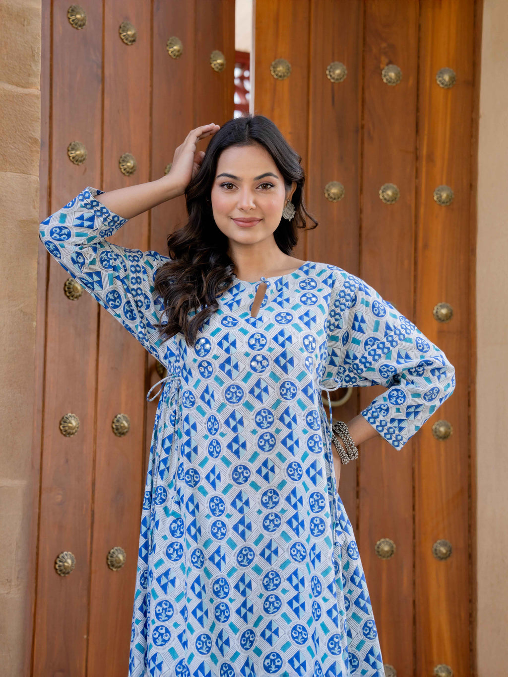 Hand Block Printed Cotton Long Dress -the heritage