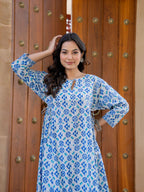 Hand Block Printed Cotton Long Dress -the heritage