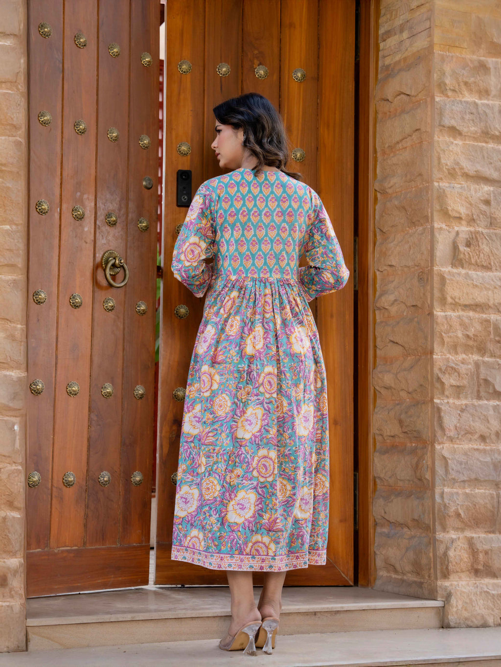 Hand Block Printed Cotton Long Dress -the heritage