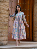 Hand Block Printed Cotton Long Dress -the heritage