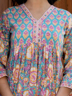 Hand Block Printed Cotton Long Dress -the heritage