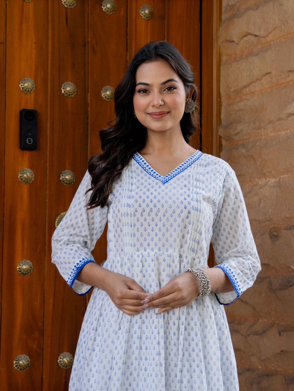 Hand Block Printed Cotton Long Dress -the heritage