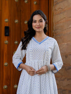 Hand Block Printed Cotton Long Dress -the heritage