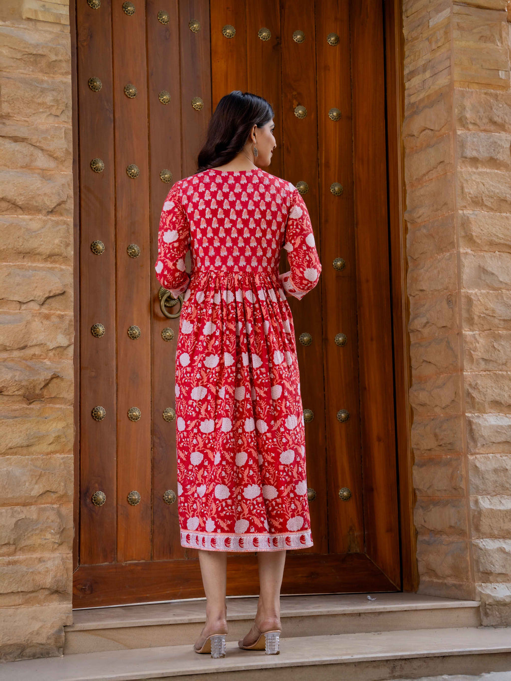 Hand Block Printed Cotton Long Dress -the heritage