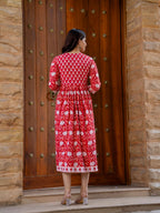 Hand Block Printed Cotton Long Dress -the heritage