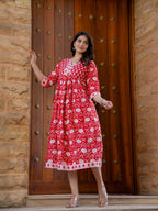 Hand Block Printed Cotton Long Dress -the heritage