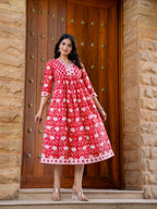Hand Block Printed Cotton Long Dress -the heritage