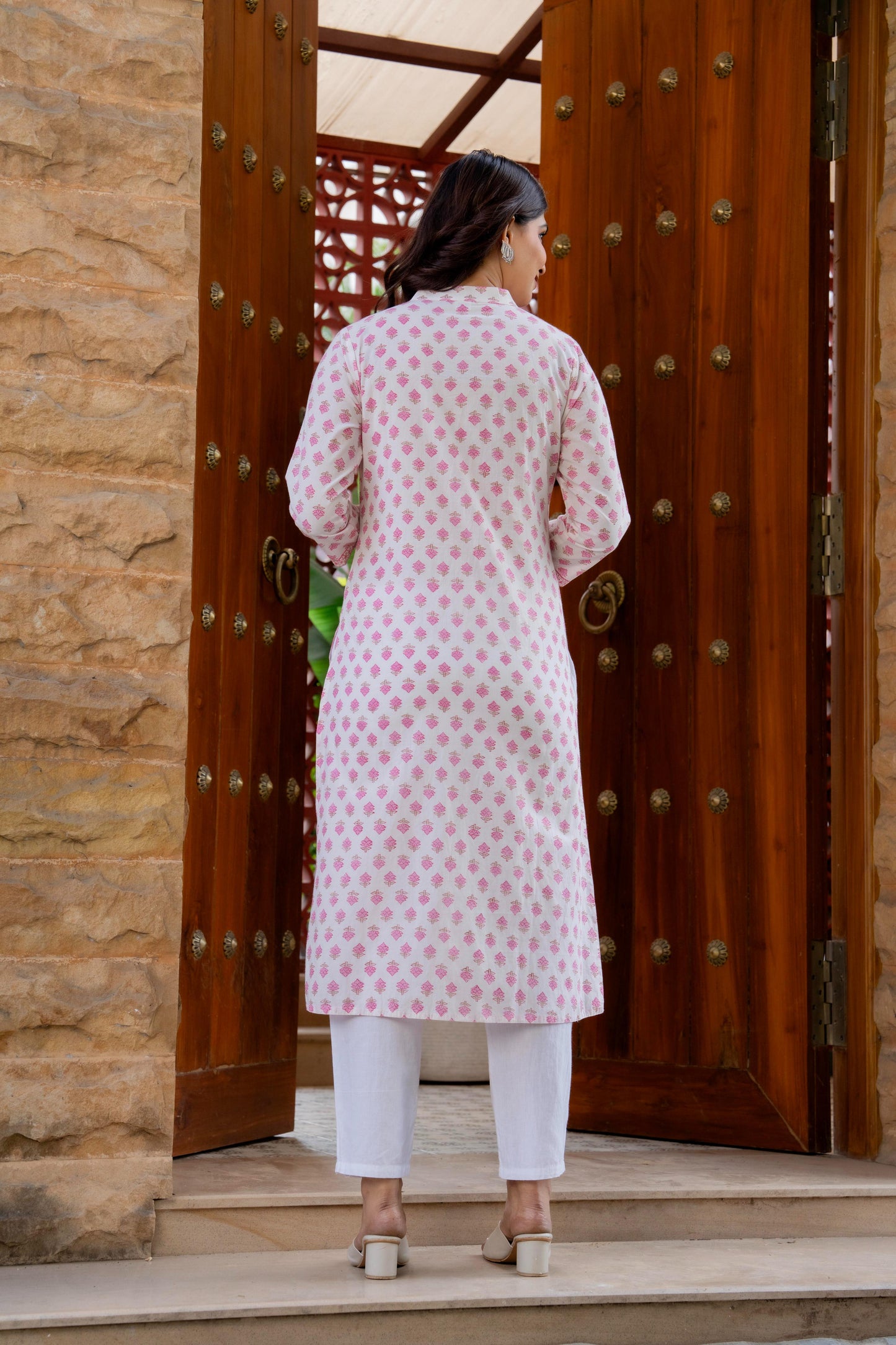 Elegance Charm Cotton Block Print Top