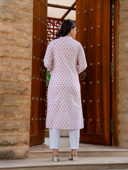 Elegance Charm Cotton Block Print Top