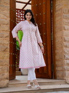 Elegance Charm Cotton Block Print Top