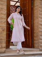 Elegance Charm Cotton Block Print Top