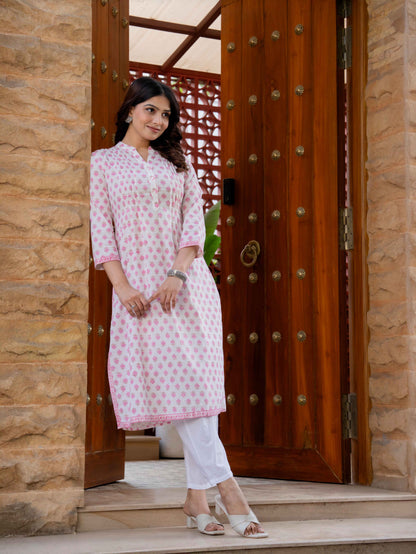 Elegance Charm Cotton Block Print Top