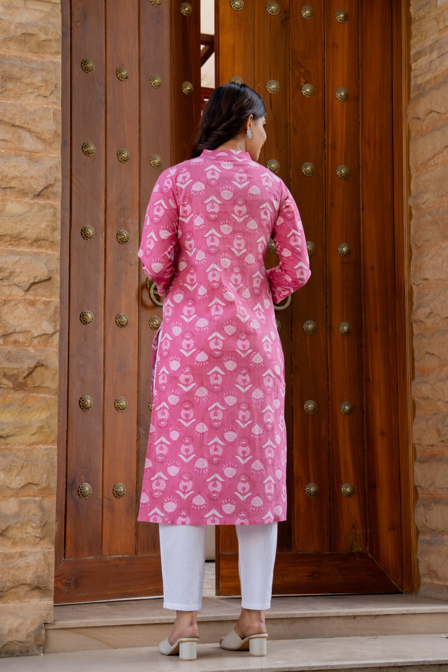 Elegance Charm Cotton Block Print Top