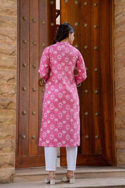 Elegance Charm Cotton Block Print Top