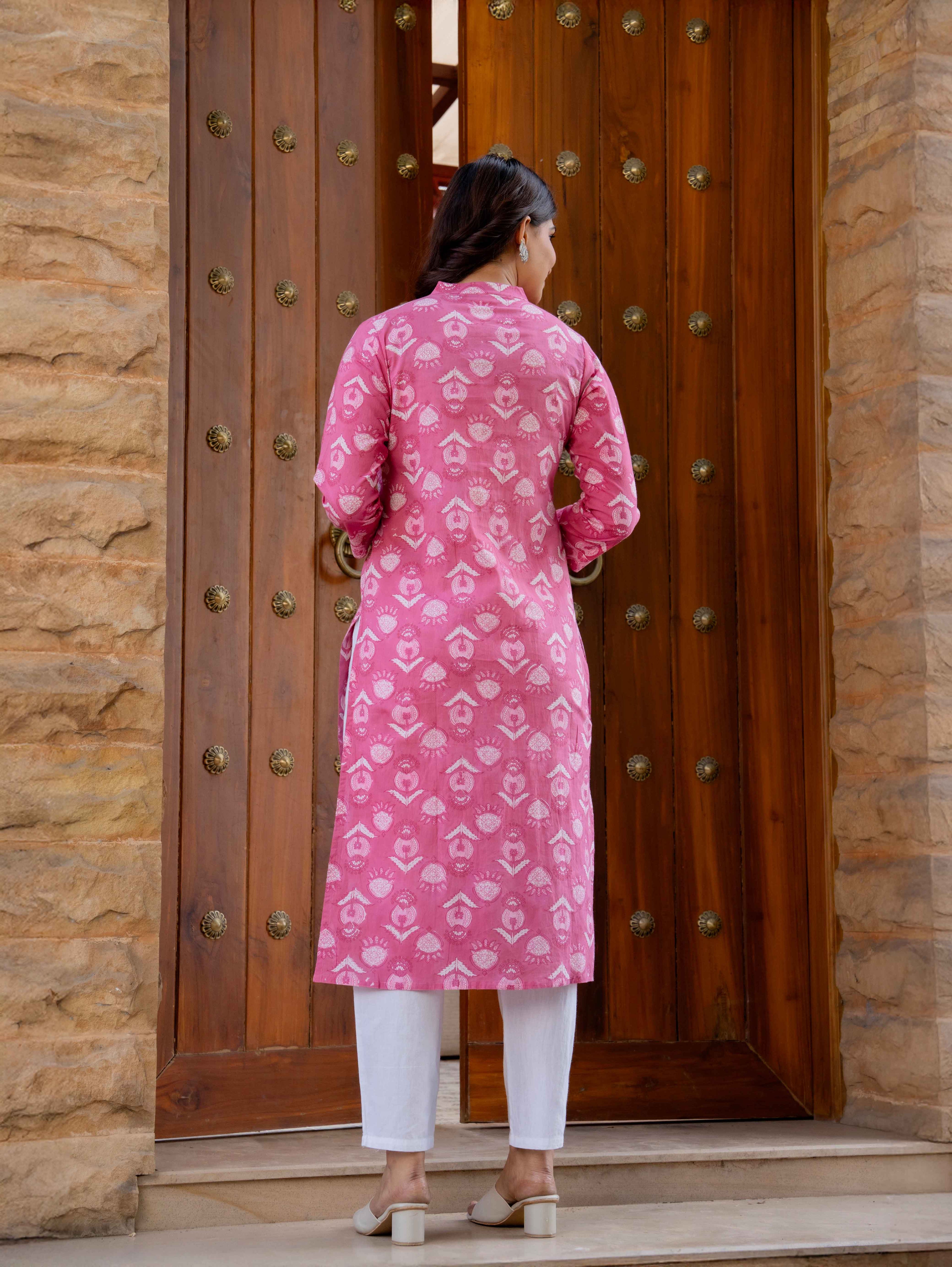 Elegance Charm Cotton Block Print Top