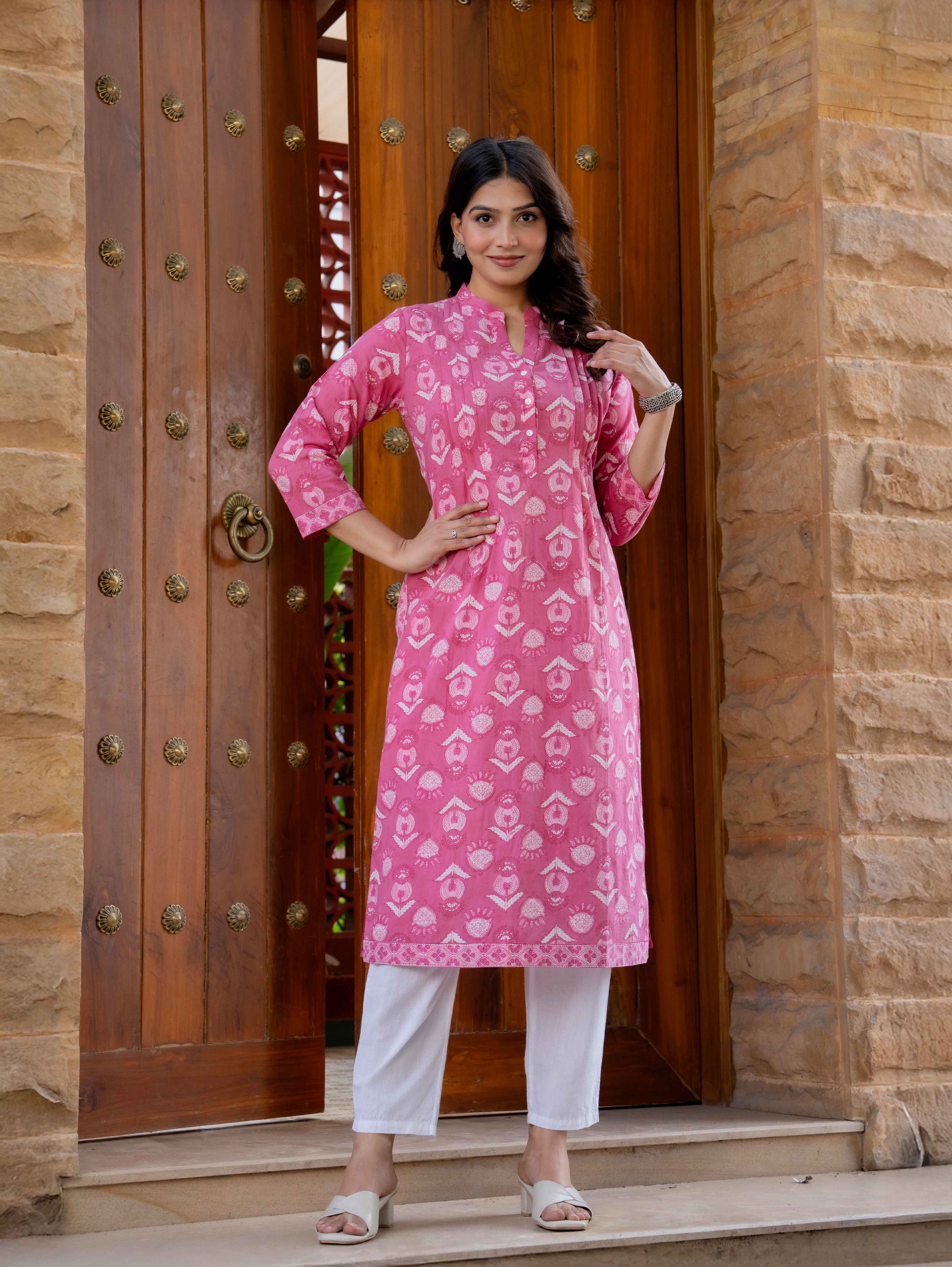 Elegance Charm Cotton Block Print Top