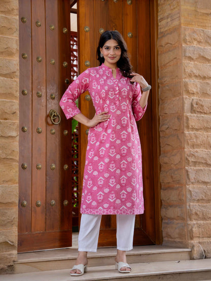 Elegance Charm Cotton Block Print Top