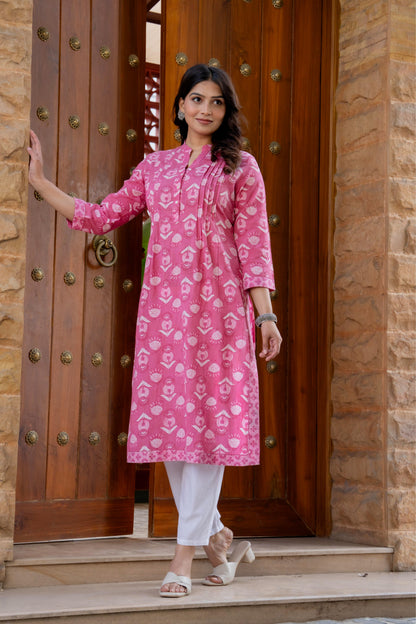 Elegance Charm Cotton Block Print Top