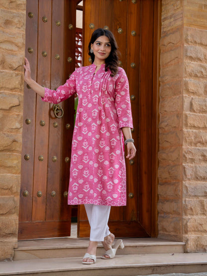 Elegance Charm Cotton Block Print Top