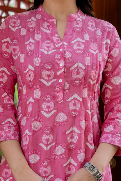 Elegance Charm Cotton Block Print Top