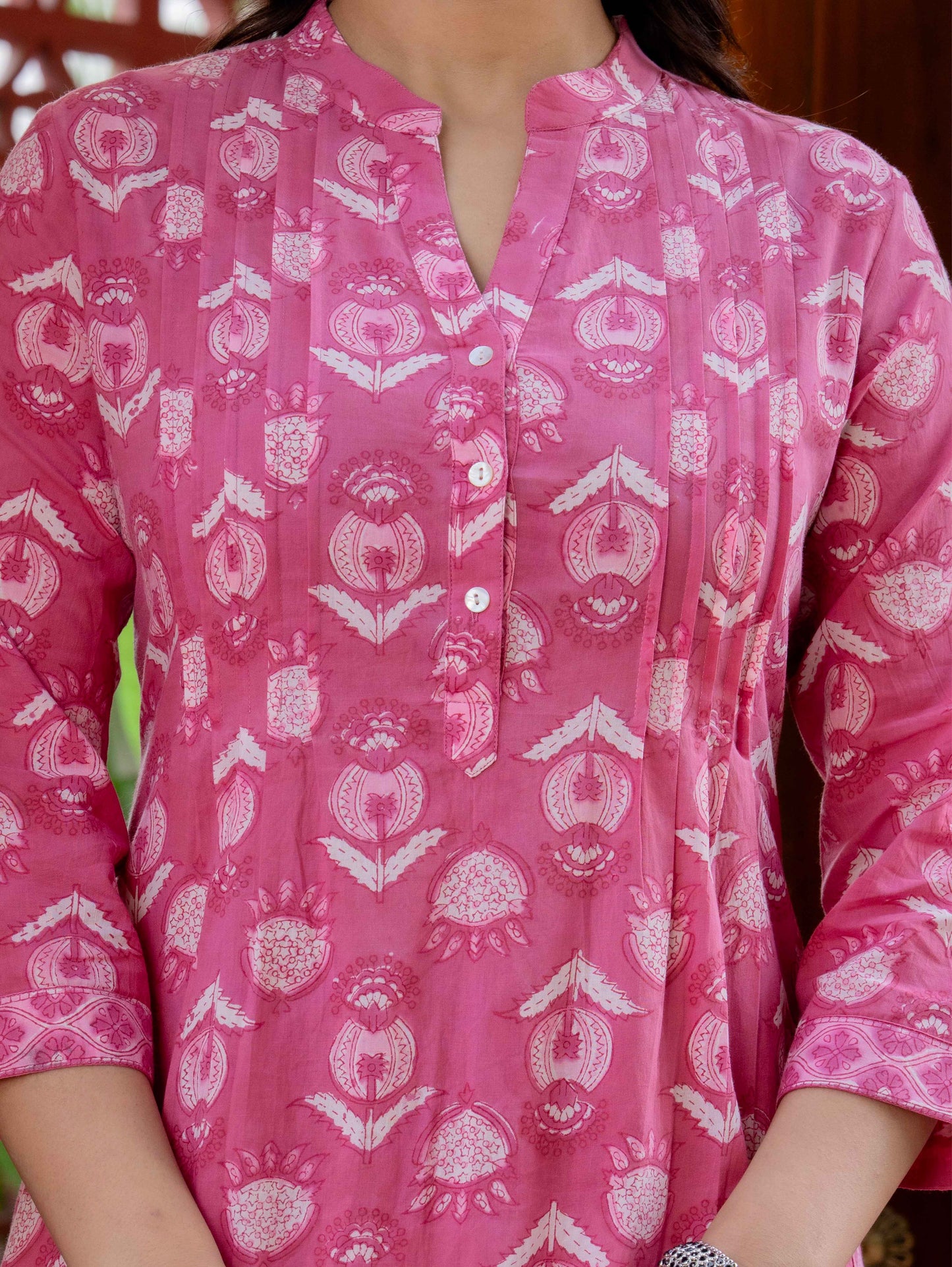 Elegance Charm Cotton Block Print Top