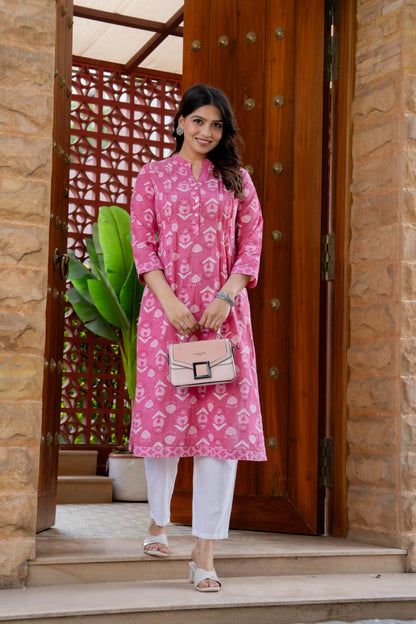 Elegance Charm Cotton Block Print Top