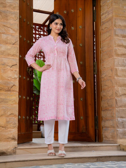 Elegance Charm Cotton Block Print Top