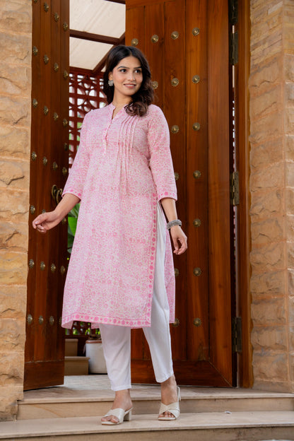 Elegance Charm Cotton Block Print Top