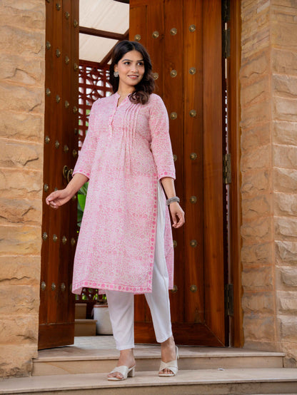 Elegance Charm Cotton Block Print Top