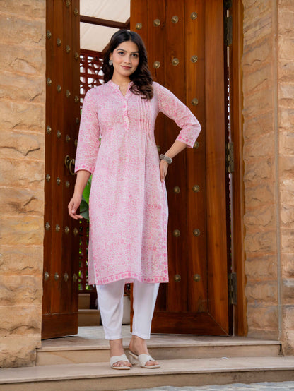 Elegance Charm Cotton Block Print Top