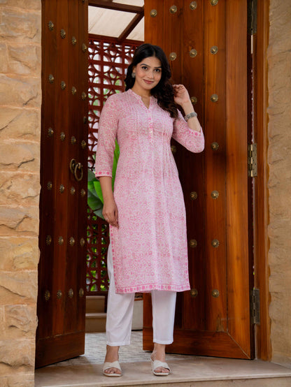 Elegance Charm Cotton Block Print Top