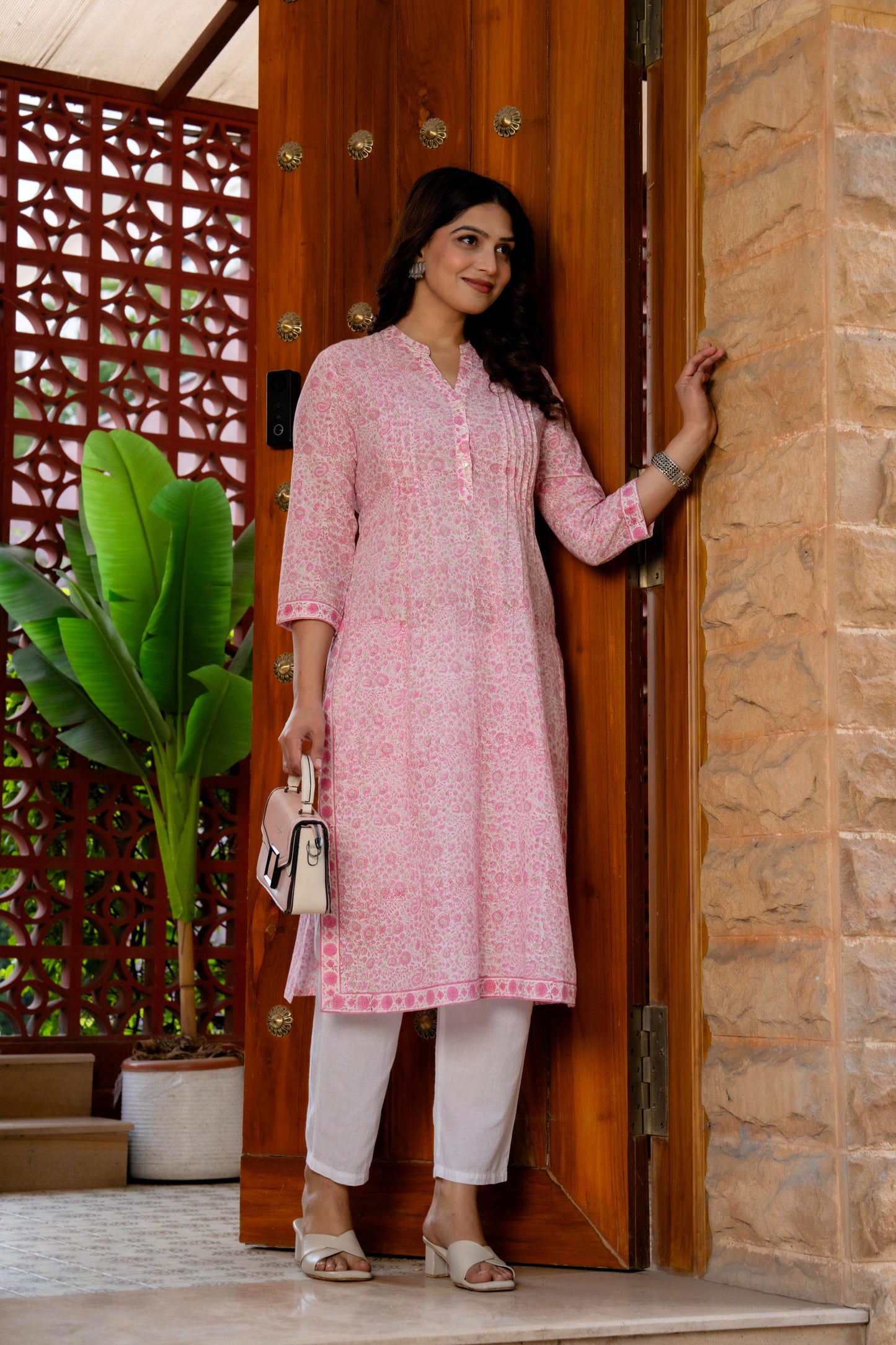 Elegance Charm Cotton Block Print Top