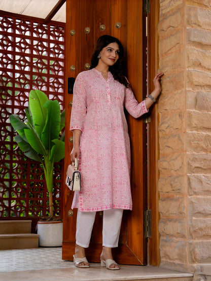 Elegance Charm Cotton Block Print Top