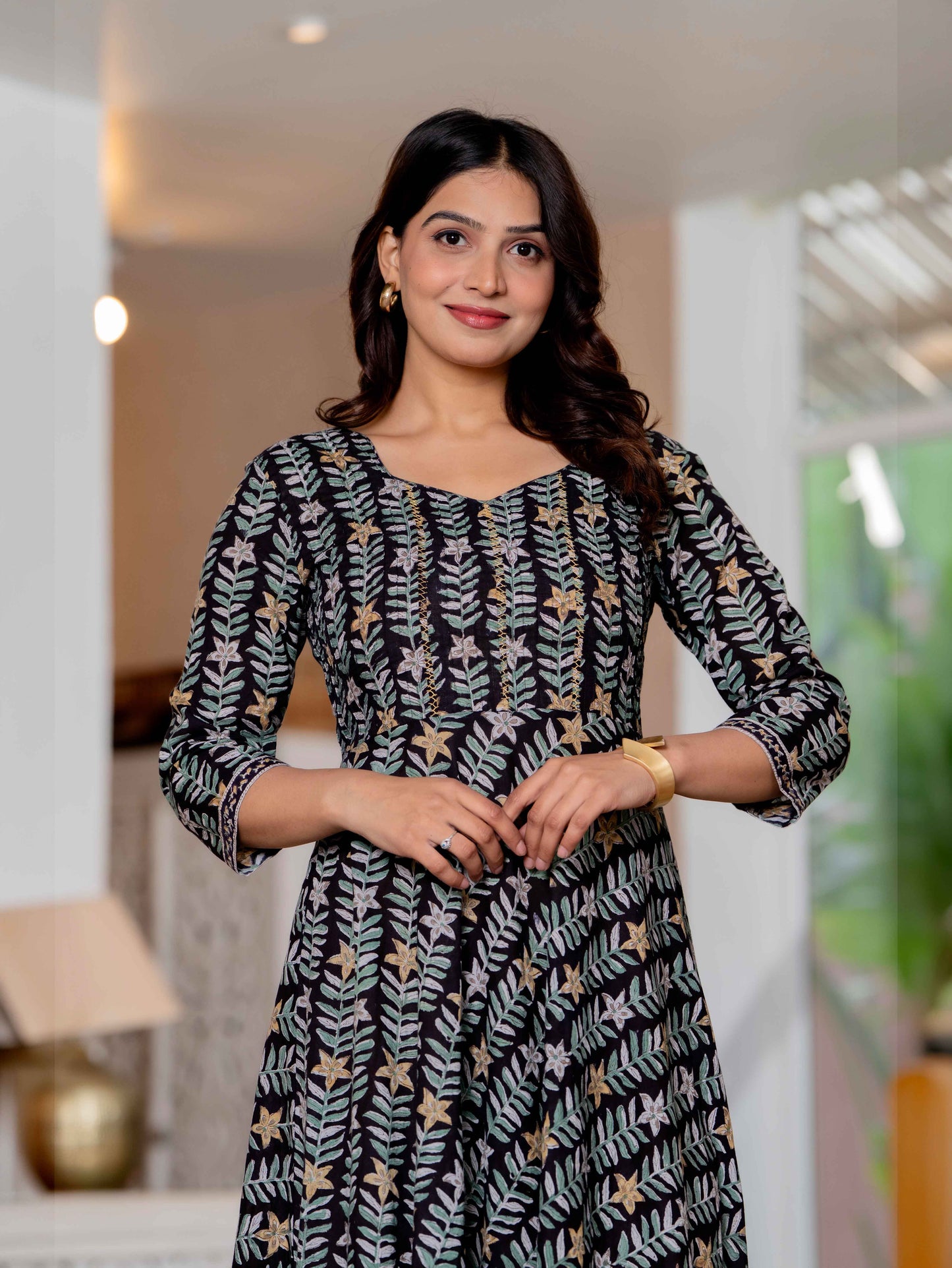 Hand Block Printed Cotton Long Dress -the heritage