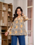 Floral Block print Soft Cotton Short Top
