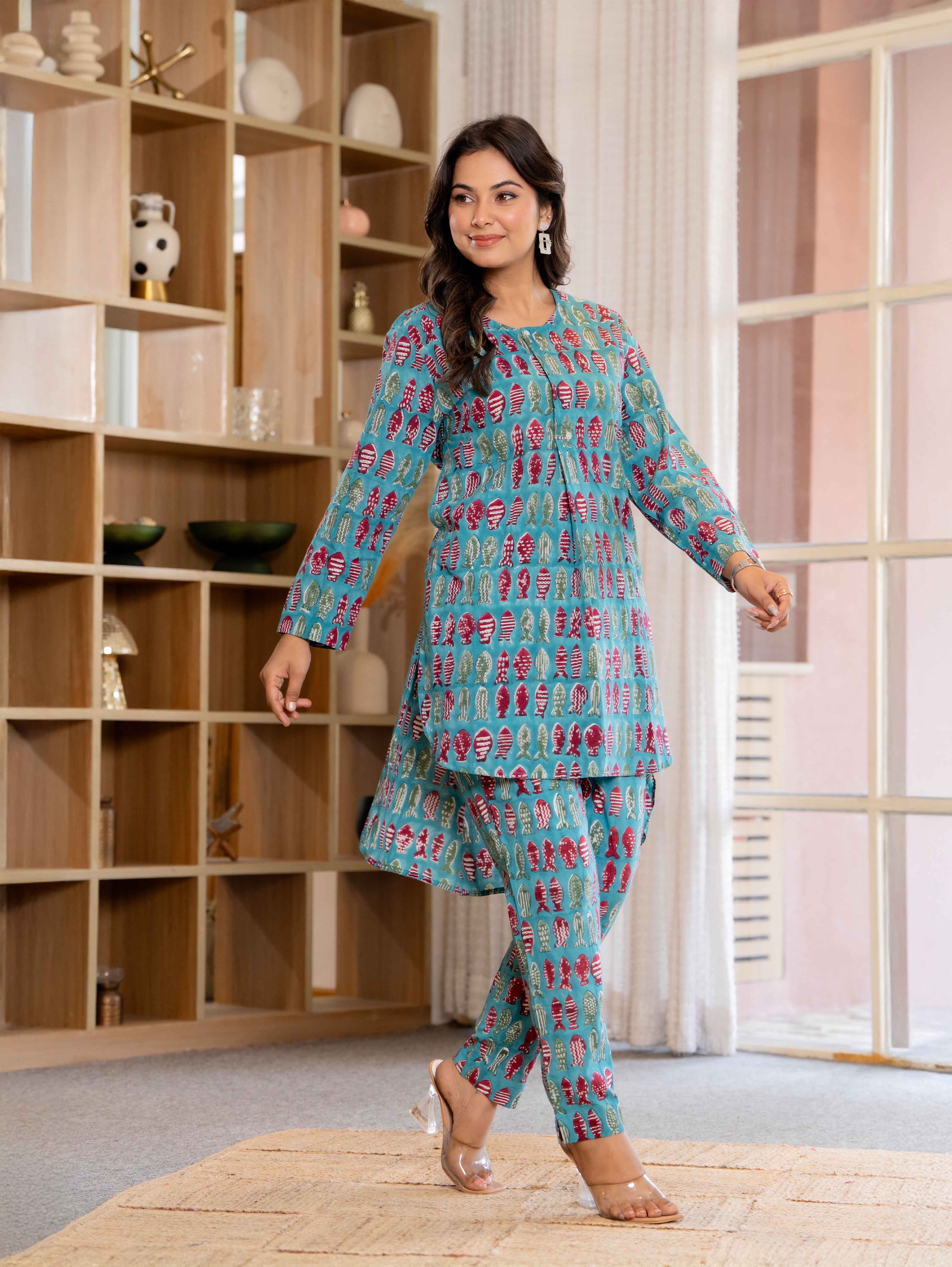 Timeless elegance Block Print Co-ord Set