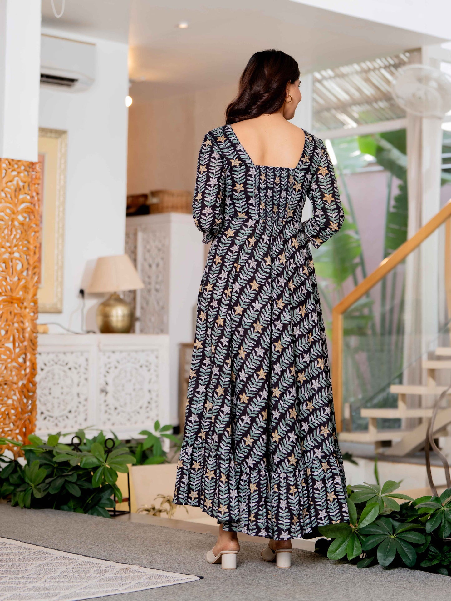 Hand Block Printed Cotton Long Dress -the heritage