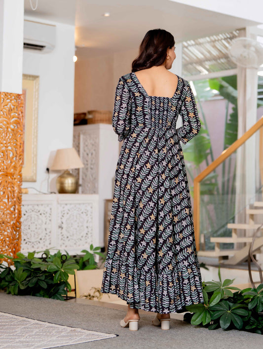 Hand Block Printed Cotton Long Dress -the heritage