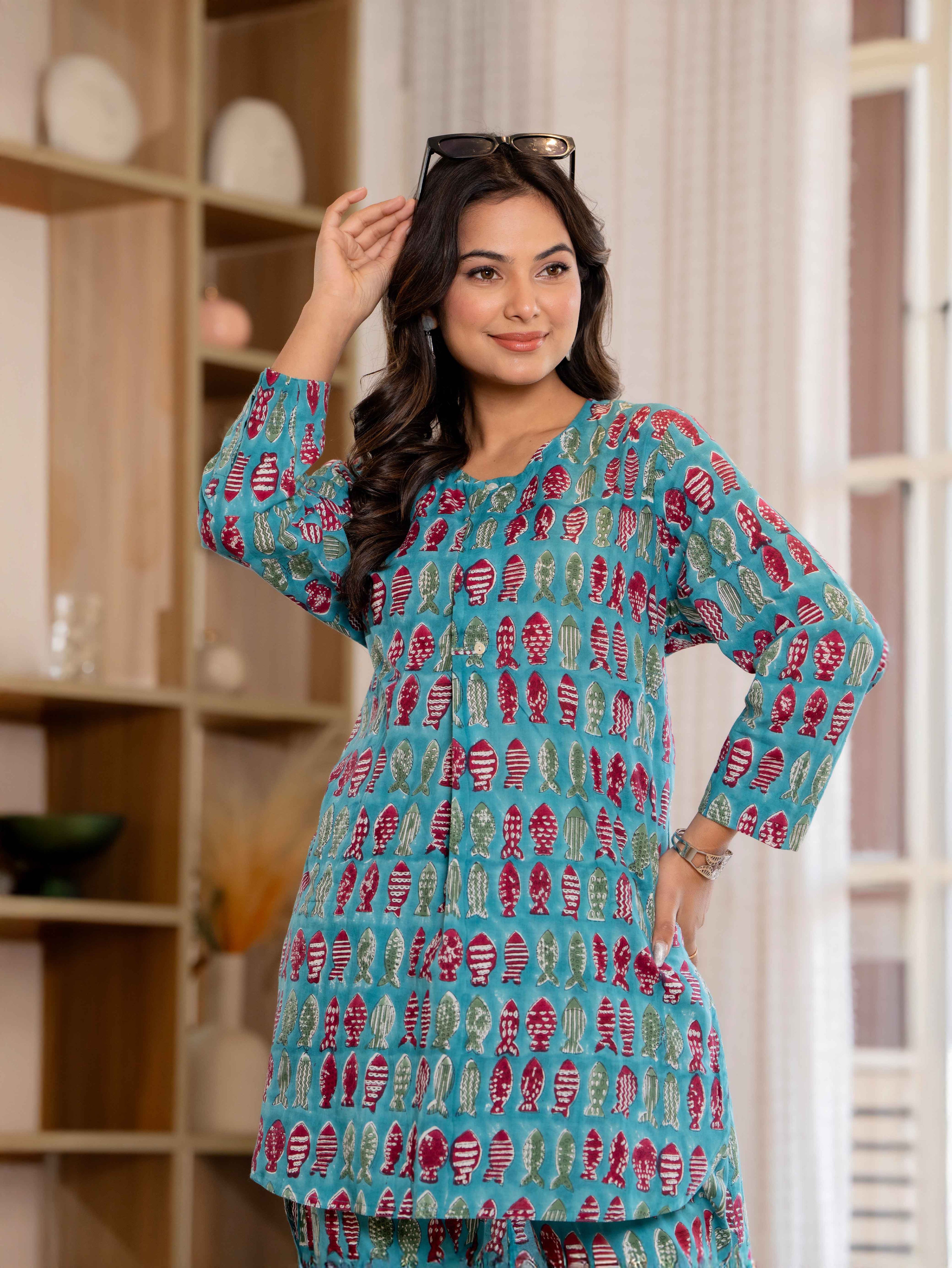 Timeless elegance Block Print Co-ord Set