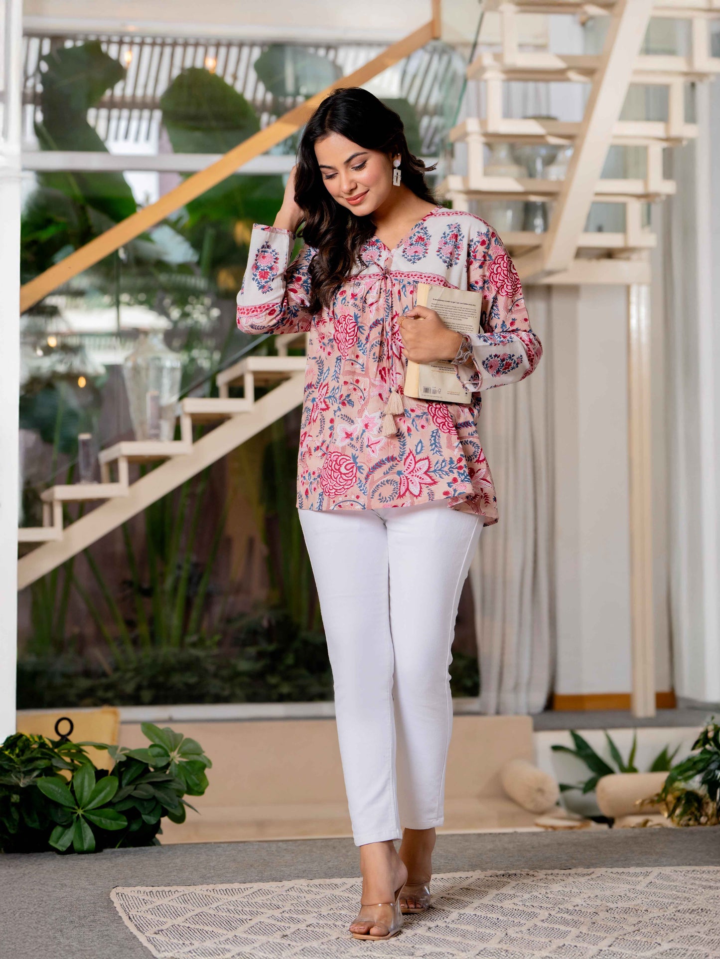 Floral Block print Soft Cotton Short Top