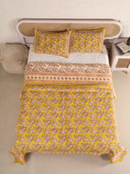ROYAL GOLDEN GLORY HAND BLOCK PRINT QUILTED BEDCOVER /COMFORTER