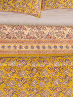 ROYAL GOLDEN GLORY HAND BLOCK PRINT QUILTED BEDCOVER /COMFORTER